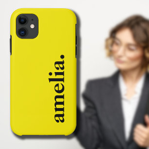 Canary Yellow Solid Color Eleganter Name Case-Mate iPhone Hülle