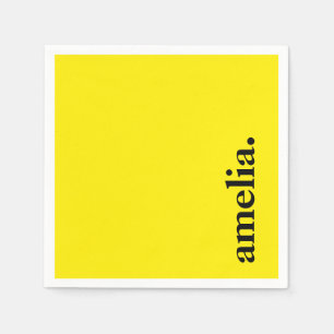 Canary Yellow Solid Color Eleganter Name Serviette