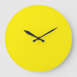 Canary Yellow Solid Color Große Wanduhr