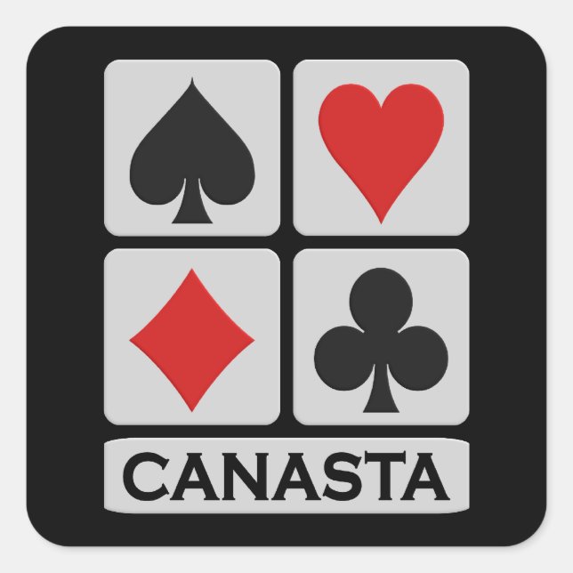 Canasta-Aufkleber Quadratischer Aufkleber (Vorderseite)