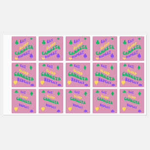 Canasta Enthusiasten Mantra essen Sleep Canasta wi Etiketten