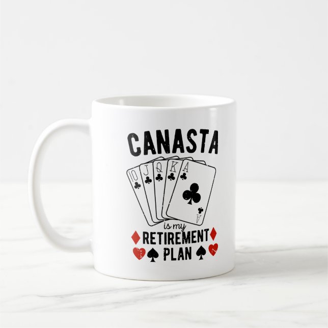 Canasta ist mein Rentenplan Kaffeetasse (Links)