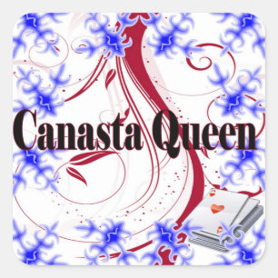 Canasta Queen Quadratischer Aufkleber