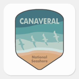 Canaveral National Seashore Florida Seagulls Quadratischer Aufkleber