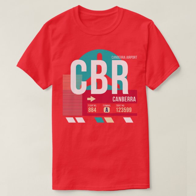 Canberra Australia CBR Airport Code Gepäckmarke T-Shirt (Design vorne)