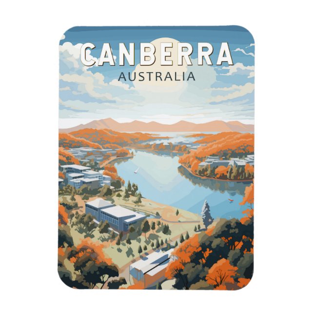 Canberra Australia Reisen Art Vintag Magnet (Vertikal)
