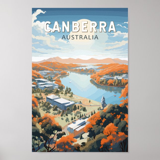 Canberra Australia Reisen Art Vintag Poster (Vorne)