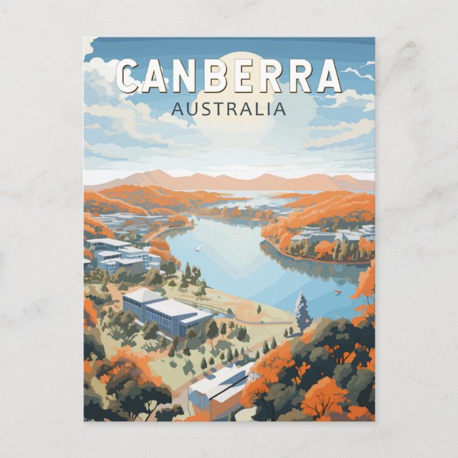 Canberra Australia Reisen Art Vintag Postkarte (Vorderseite)