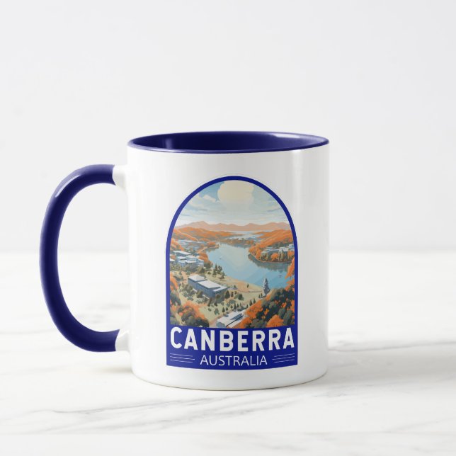 Canberra Australia Reisen Art Vintag Tasse (Links)