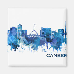 Canberra Australia Skyline Blue Magnet