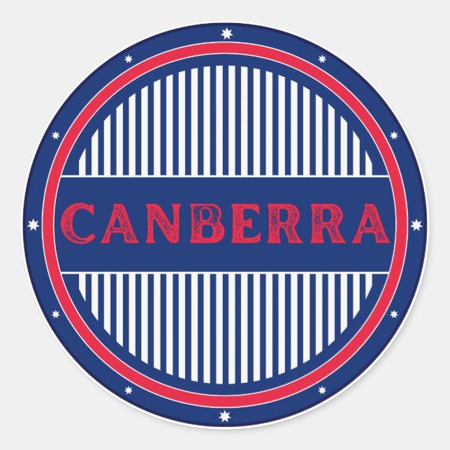 Canberra City Pride Emblem – Australische Identitä Runder Aufkleber (Vorderseite)