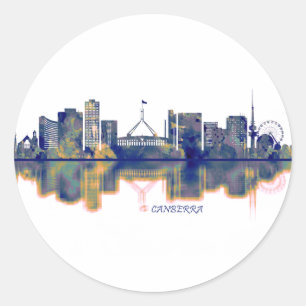 Canberra Skyline Runder Aufkleber