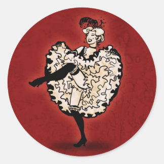Cancan Dancer Runder Aufkleber