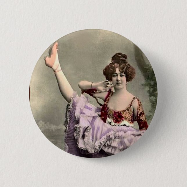 Cancan-Tänzerin Button (Vorderseite)