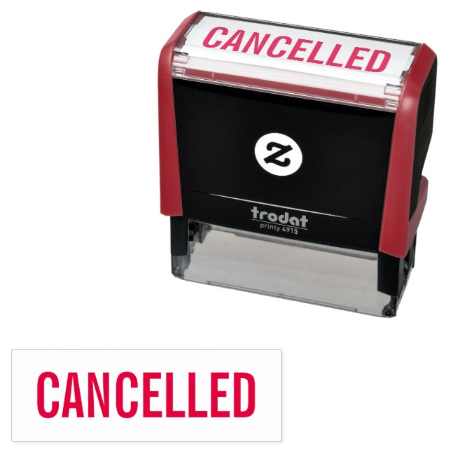 CANCELED Large Print Red Ink Self-Inking Briefmark Permastempel (Beispiel)