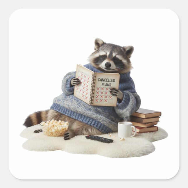 Cancelled Plans Raccoon Sticker (Vorderseite)