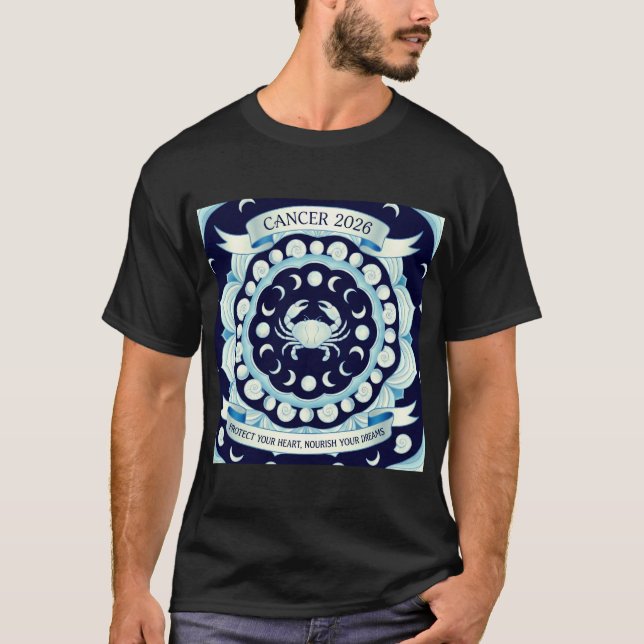 Cancer 2026 Zodiac Mandala | Moon & Water Sign Ast T-Shirt (Vorderseite)