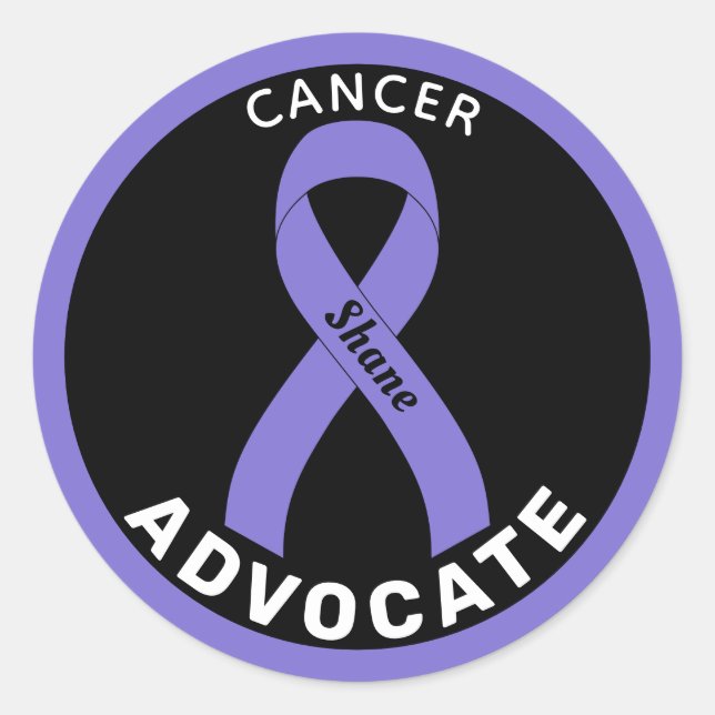 Cancer Advocate Ribbon Black Round Sticker (Vorderseite)
