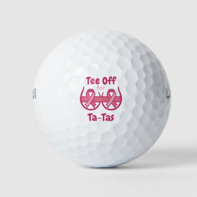 Cancer Awareness Pink Tee Off Ta-Tas Golfball (Vorderseite)