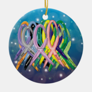 Cancer Awareness Ribbons Keramik Ornament