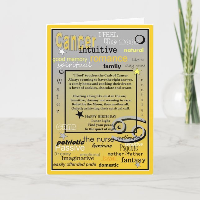 CANCER BIRTHDAY KARTE (Vorderseite)