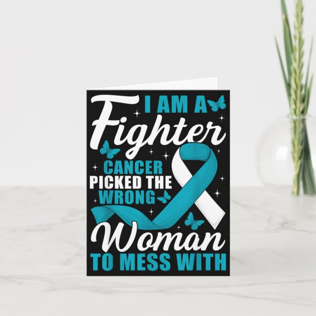 Cancer Cked Wrong Woman Cervical Cancer Awareness  Karte (Vorderseite)