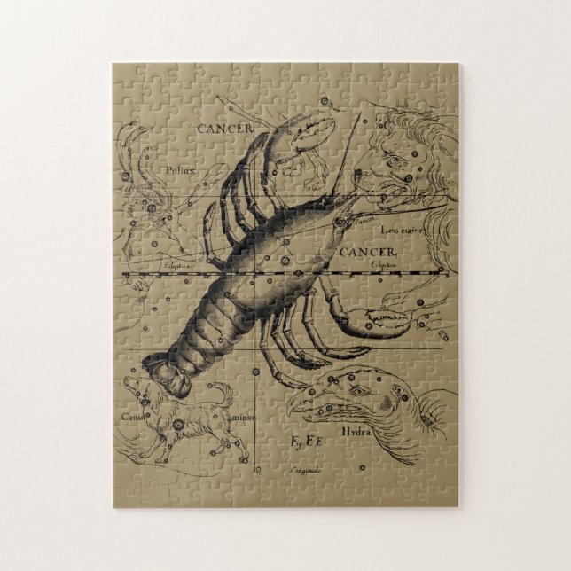 Cancer Constellation Hevelius 1690 Juni 21-Juli 22 Puzzle (Vertikal)