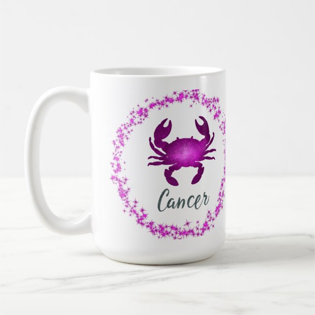 Cancer Crab Zodiac Sign Astrology pink purple  Kaffeetasse (Links)