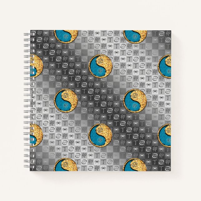 Cancer & Fire Rabbit Notizbuch (Vorderseite)