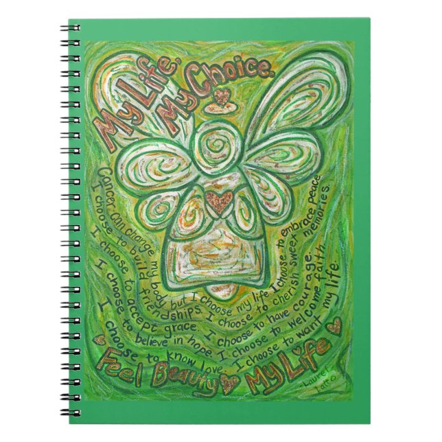 Cancer Gedicht Green Angel Art Journal Notizblock (Vorderseite)