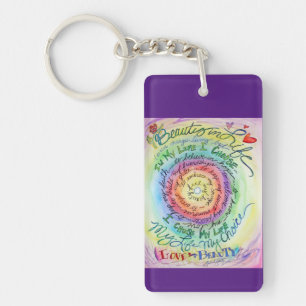 Cancer Gedicht Rainbow Art Pendant Schlüsselanhäng Schlüsselanhänger