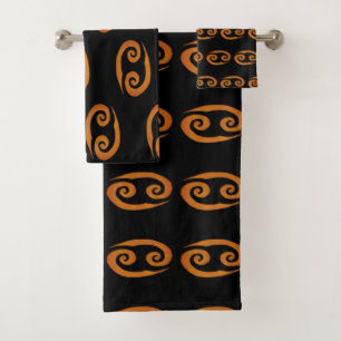 Cancer Golden Zodiac Sign Badhandtuch Set