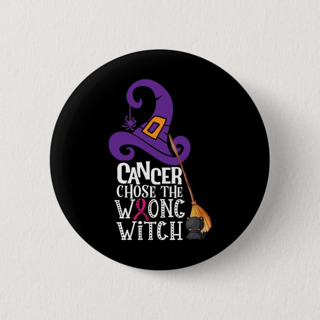 Cancer Irgendwas The Wrong Witch Breast Cancer Hal Button (Vorderseite)