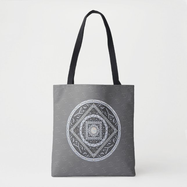 Cancer Mandala All-Over-Print-Tasche (Vorderseite)