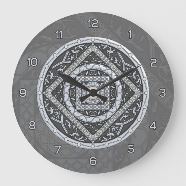 Cancer Mandala Clock Große Wanduhr (Vorderseite)