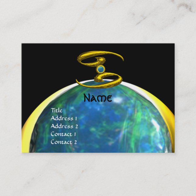 CANCER MONOGRAM opalgelb, schwarz, grau Visitenkarte (Vorderseite)