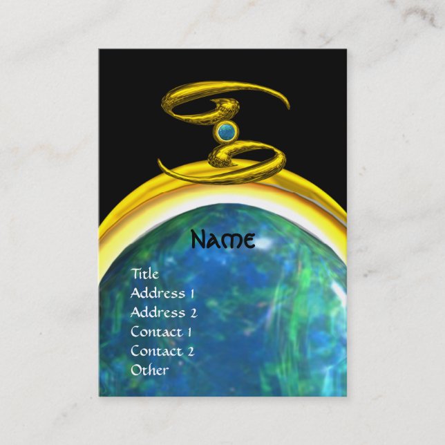 CANCER MONOGRAM opalgelb, schwarz, grau Visitenkarte (Vorderseite)