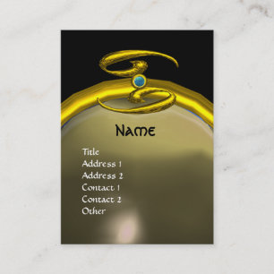 CANCER MONOGRAM opalgelb, schwarz, grau Visitenkarte