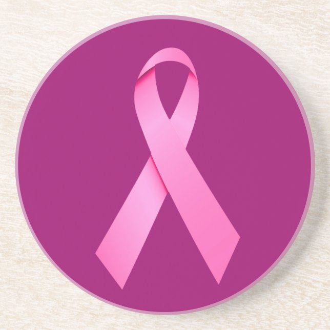 Cancer Ribbon Sandstone Untersetzer (Vorne)
