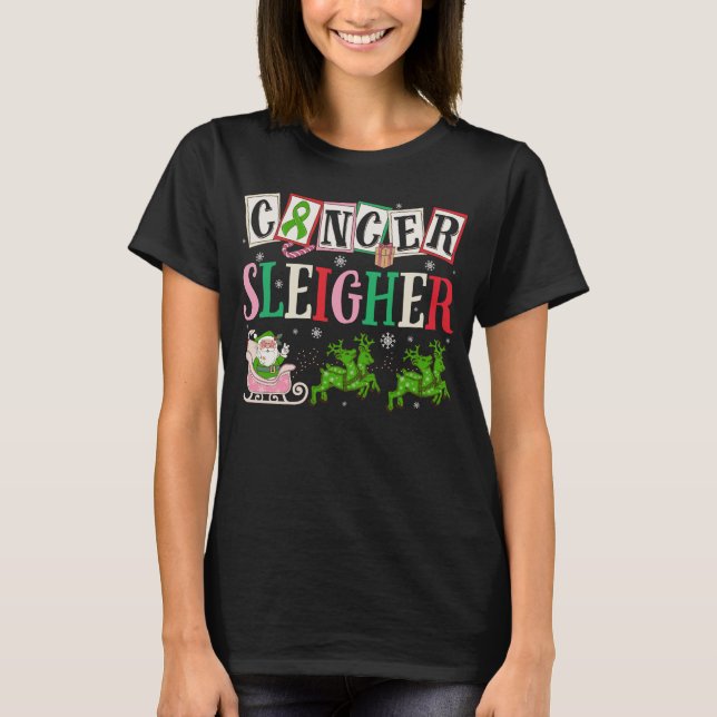 Cancer Sleigher Weihnachten Weihnachten T-Shirt (Vorderseite)