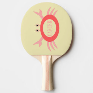 Cancer Star Sign Crab Ping Pong Paddle Tischtennis Schläger