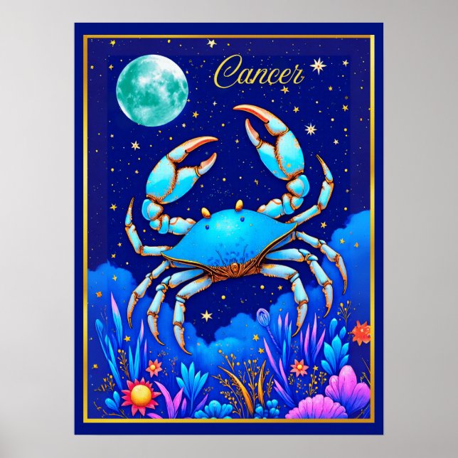 Cancer the Crab Zodiac Sign Poster (Vorne)