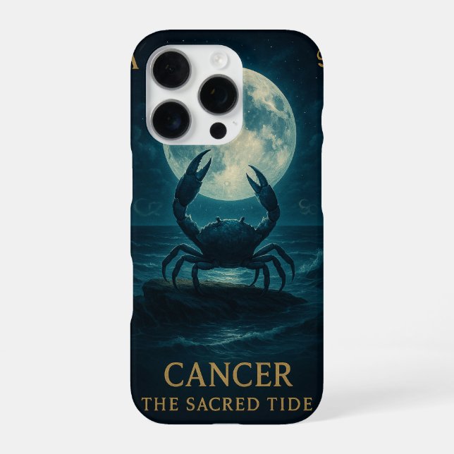 Cancer Zodiac Art – Moonlit Crab and Ocean iPhone Hülle (Rückseite)