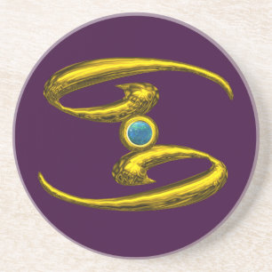 CANCER ZODIAC BIRTHDAY JEWEL Blue Opale, Lila Untersetzer