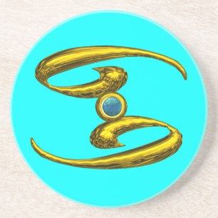 CANCER ZODIAC BIRTHDAY JEWEL Blue Opale , Sandstein Untersetzer