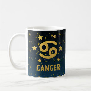 Cancer Zodiac Blue and Gold Astrologie Tasse