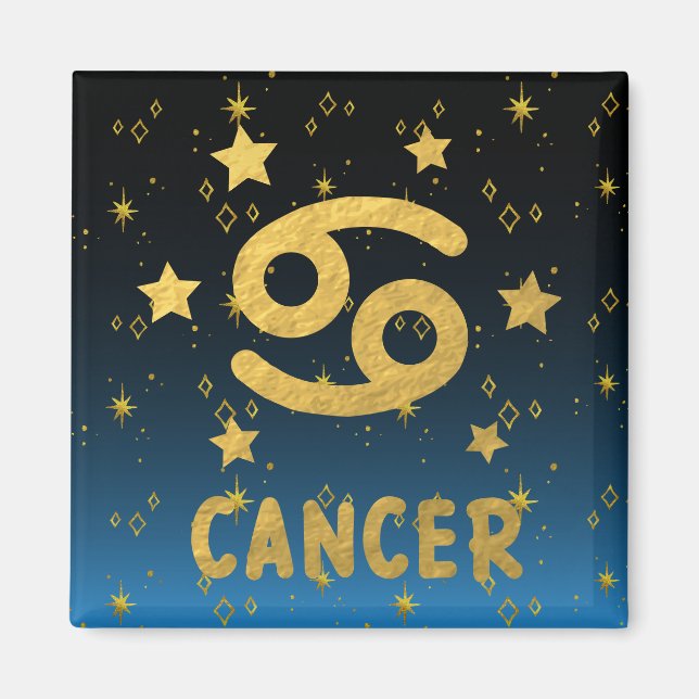 Cancer Zodiac Blue and Gold Magnet (Vorne)