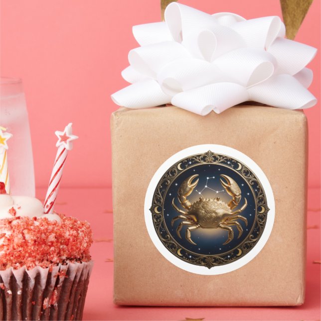 Cancer Zodiac Crab Runder Aufkleber (Party)