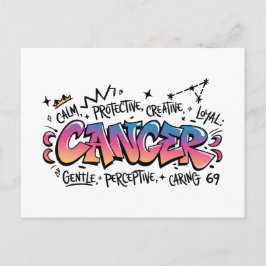 Cancer Zodiac Graffiti   Postkarte
