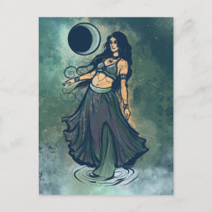 Cancer Zodiac MoonChild Goddess Bly Dancer Postkarte